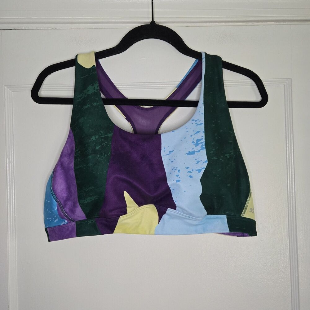 DSG Aspire Medium Support Sports Bra XL Abstract Brushstroke Removable Pads